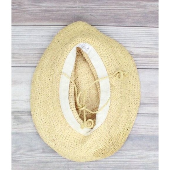 The SCALA Collection Natural Raffia Straw Drawstring Roll Brim Sun Hat Size OS - Picture 10 of 11